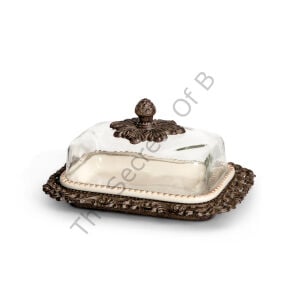 Acanthus Glass Dome Butter