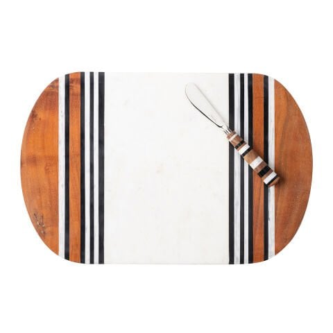 Stonewood Stripe 15'' Serving Board with Spreader