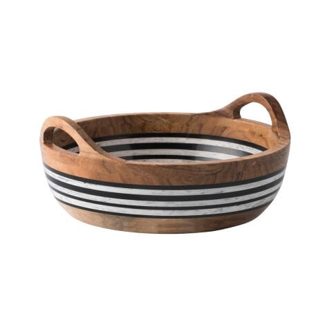 Stonewood Stripe 11'' Round Handled Bowl