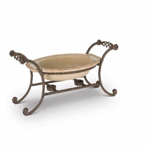Oval Chaﬁng Dish w/Metal Hold