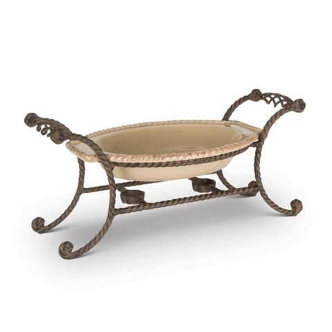 Oval Chaﬁng Dish w/Metal Hold