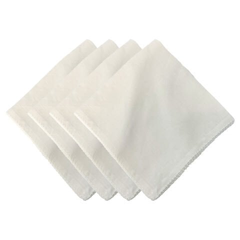 Berry Scallop Napkin Set/4 - White
