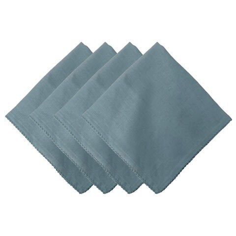 Berry Scallop Napkin Set/4 - Light Blue