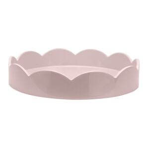 Dalgalı Kenarlı Pale Pembe Lake Servis Tepsisi