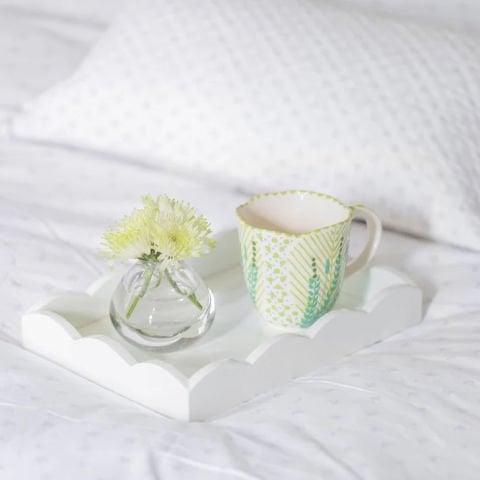 Scalloped Tray White