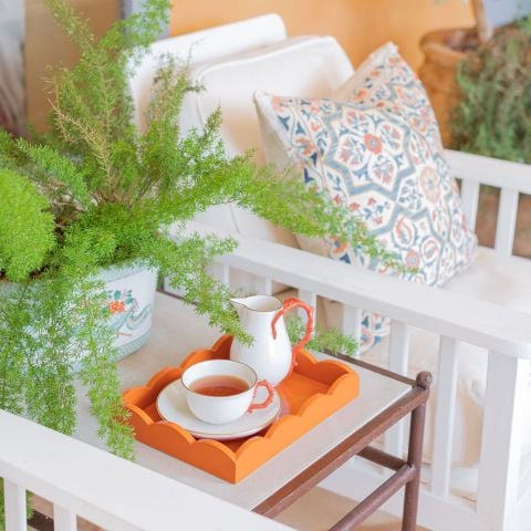 Scalloped Tray Orange