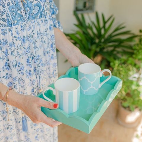 Scalloped Tray Turquoise