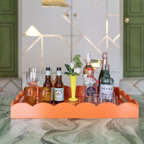 Scalloped Tray Orange