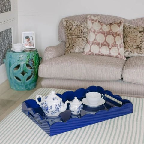 Scalloped Tray Navy