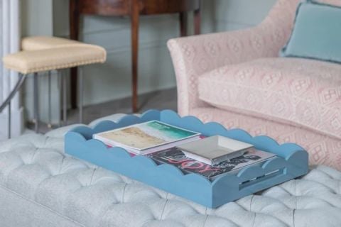 Scalloped Tray Chambray