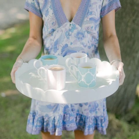 Scalloped Tray White