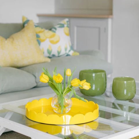 Scalloped Tray Yellow