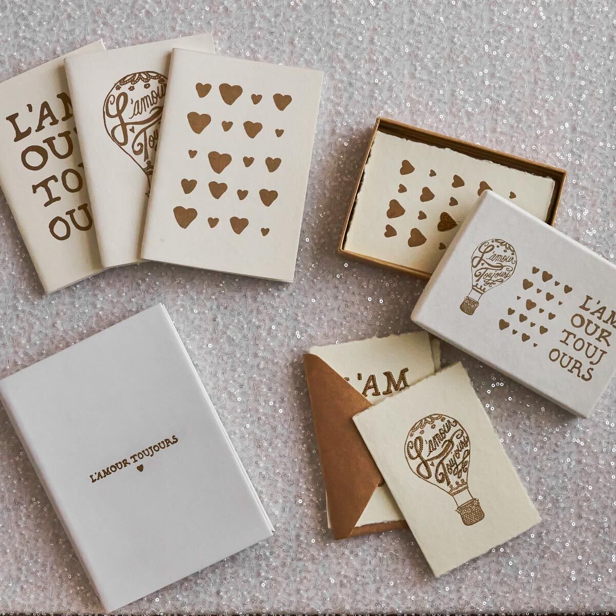 L'Amour Toujours Journal Assorted Set/3 - Gold