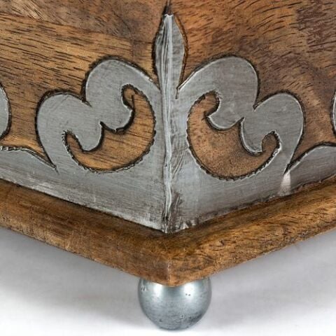 Wood and Metal Wastebasket