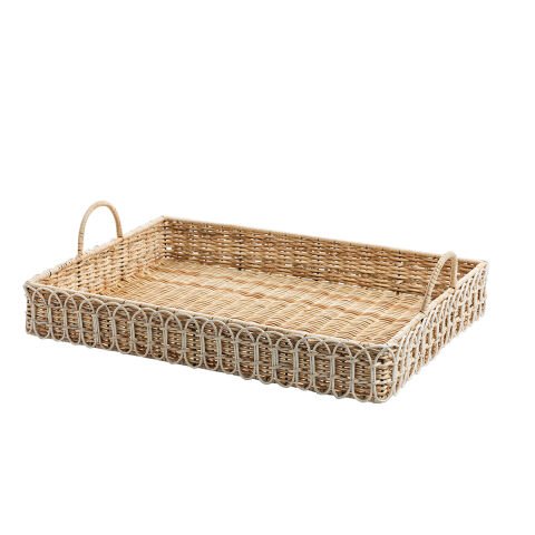 Provence Rattan 22.5'' Rectangular Tray - Whitewash