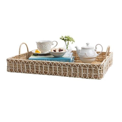 Provence Rattan 22.5'' Rectangular Tray - Whitewash