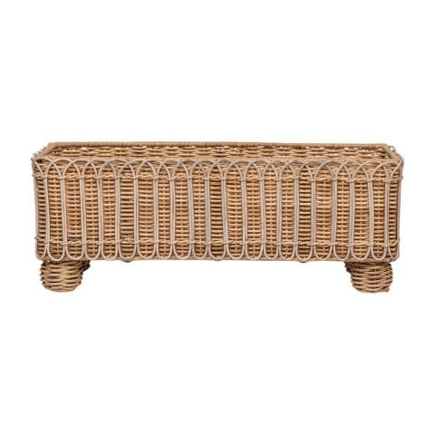 Provence Rattan Rectangular Planter - Whitewash
