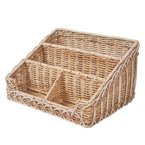 Provence Rattan Stationery Holder - Whitewash