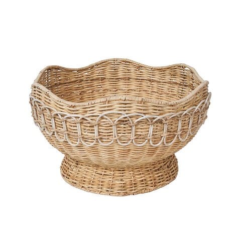 Provence Rattan 15'' Bowl - Whitewash