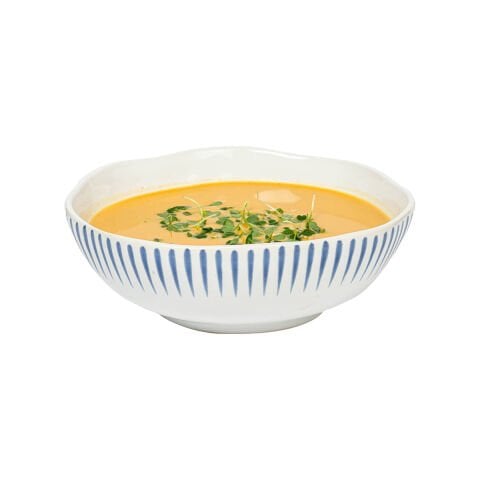 Sitio Stripe Coupe Bowl - Delft Blue