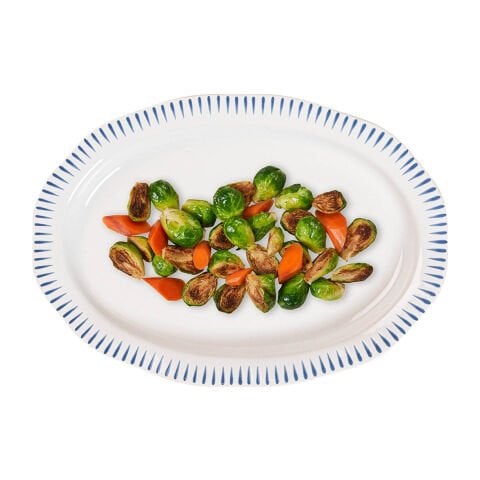 Sitio Stripe 17'' Platter - Delft Blue