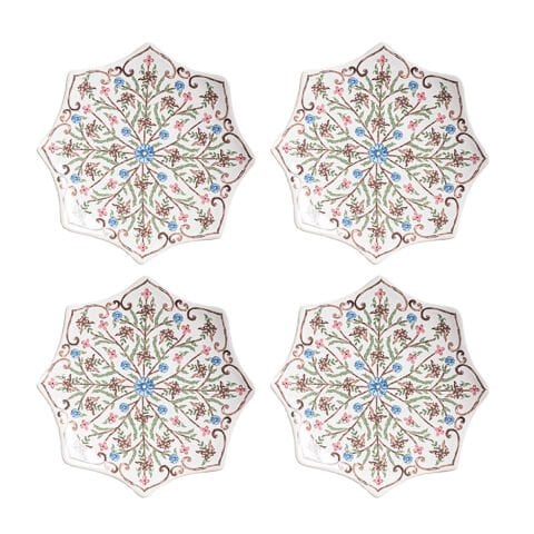 Villa Seville Scalloped Side/Cocktail Plate Set/4 - Chambray