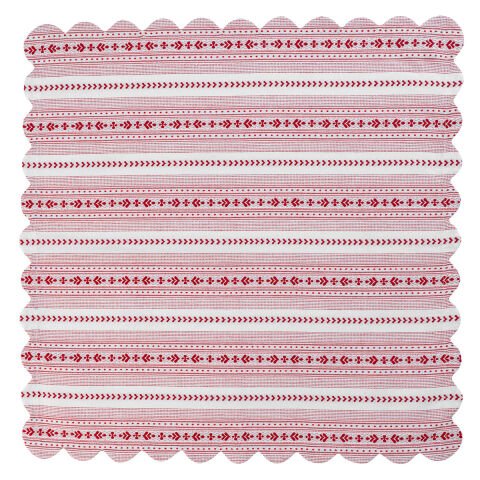 Villa Stripe 52'' Square Tablecloth - Red