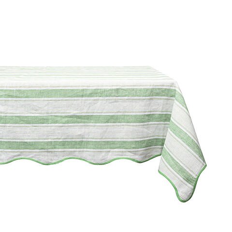 Cabana Stripe 60'' x 120'' Tablecloth - Seagrass