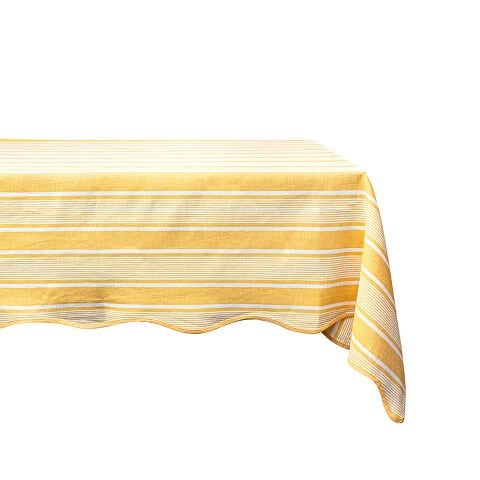 Cabana Stripe 60'' x 120'' Tablecloth -Sunshine