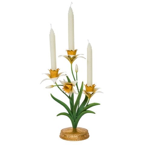 Meadow Walk Daffodil 14'' Centerpiece Candelabra - Yellow