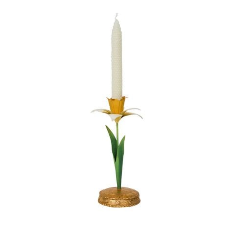 Meadow Walk Daffodil 9'' Candlestick - Yellow