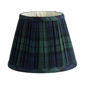 Tartan Yeşil Kumaş Yuvarlak Abajur Şapkası