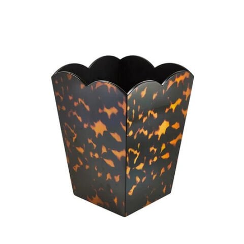 Scalloped Lacquer Bin – Tortoiseshell