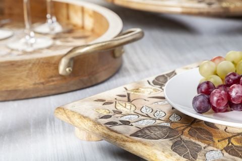 Inlay/Laser leaf Trivet