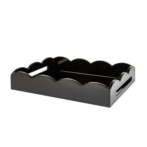 Black Medium Lacquered Scallop Serving Tray