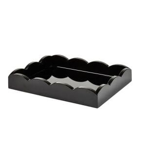Black Small Lacquered Scalloped Tray