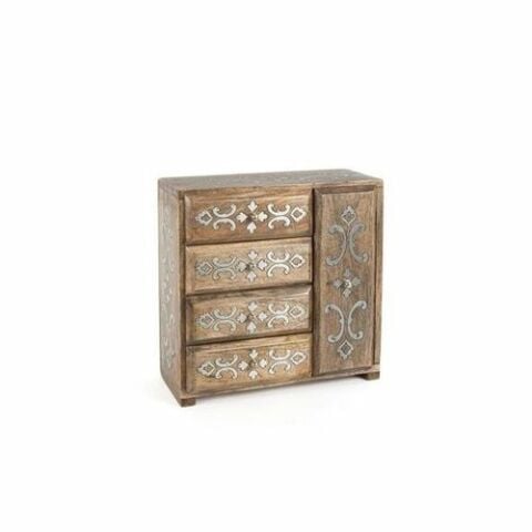Wood Inlay 4-Drwr Jewelry Box