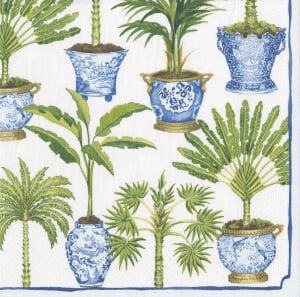 Potted Palms White Napkin Luncheon