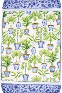 Potted Palms Beyaz Öğle Yemeği Peçetesi