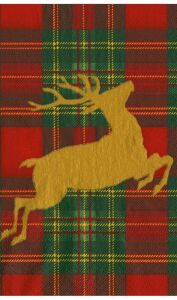 Reindeer Tartan Kırmızı Yemek Peçetesi 15 Yemek Peçetesi