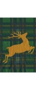 Reindeer Tartan Green Cocktail Napkins - includes 15 Cocktail Napkins