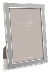 Şifon Gri Emaye ve Silver Fotoğraf Çerçevesi 20 × 25 cm