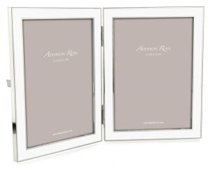 Beyaz Emaye ve Silver İkili Fotoğraf Çerçevesi 13 × 18 cm