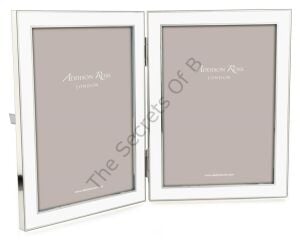 Beyaz Emaye ve Silver İkili Fotoğraf Çerçevesi 13 × 18 cm