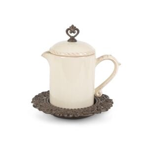 Stonewr Sauce Jar With Metal Base
