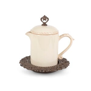 Stonewr Sauce Jar With Metal Base