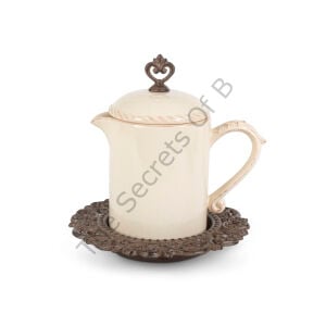 Stonewr Sauce Jar With Metal Base