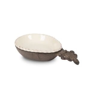 Stoneware Large Spoon Rest Metal Base