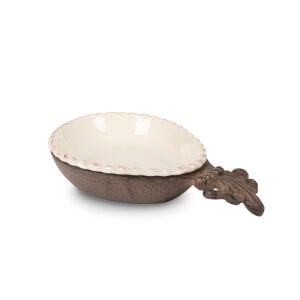 Stoneware Large Spoon Rest Metal Base