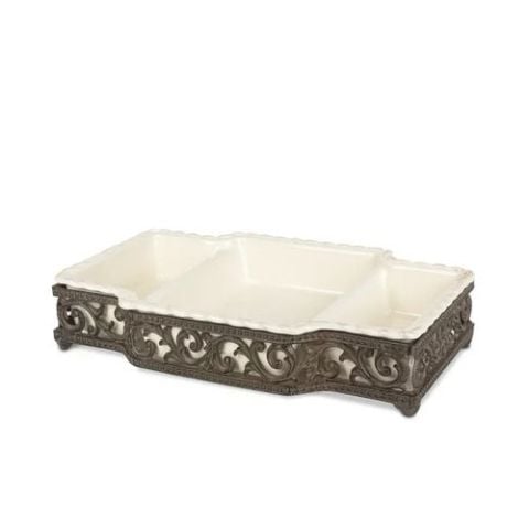 Stonewr dish/metal base 3-part